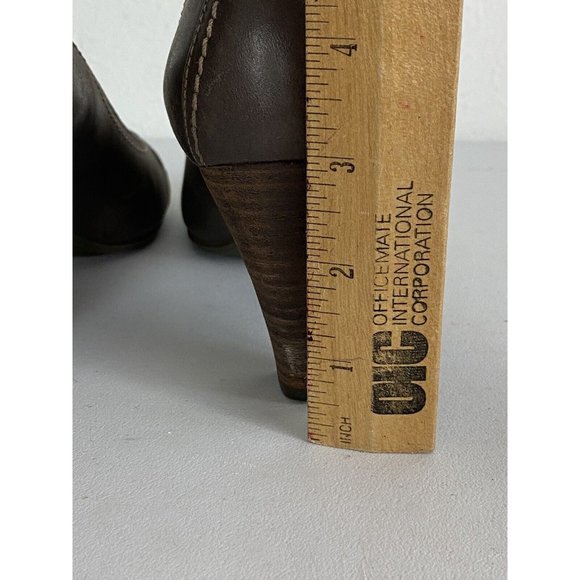 Ecco Womens Brown Leather Peep Toe Heel Pumps Comfort EU 39 Comfort Shoe - Picture 12 of 12